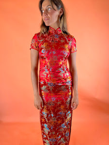 VTG 50’s Chinese Brocade Dress 6