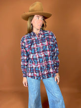 Load image into Gallery viewer, VTG 70&#39;s/80&#39;s Western Style Cotton Plaid Print Shirt 12-14
