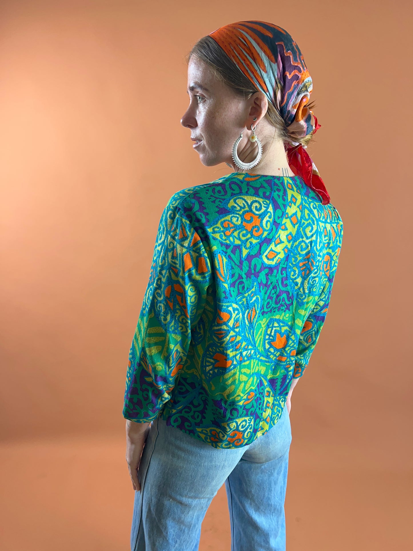 VINTAGE 60's Paisley Cotton Shirt 8-10