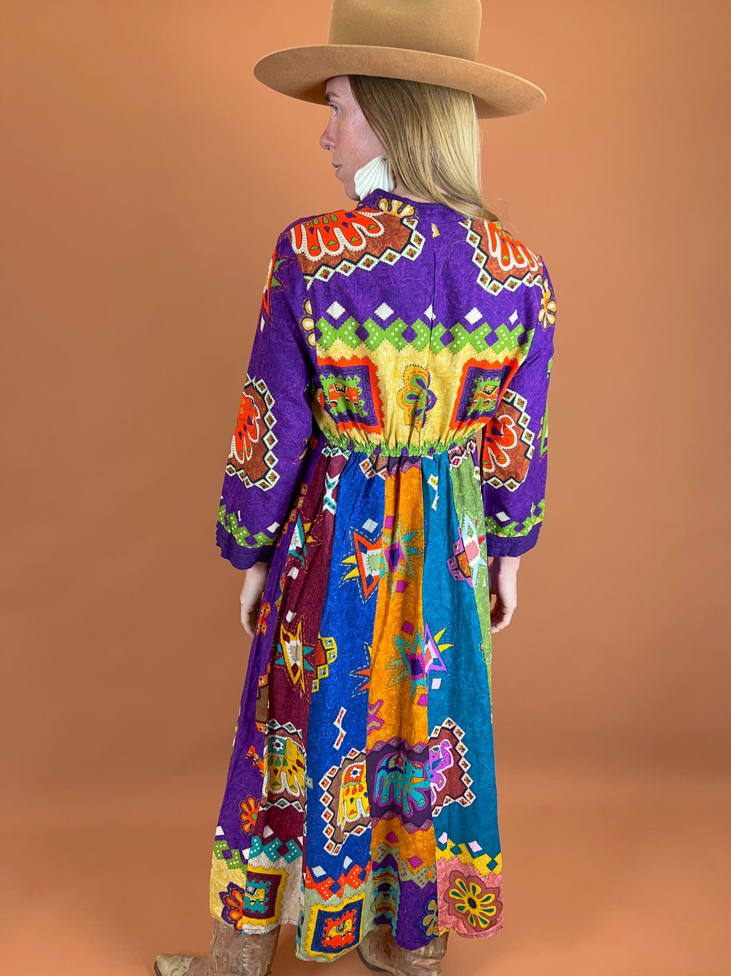 VINTAGE 80's Printed Maxi Dress 10