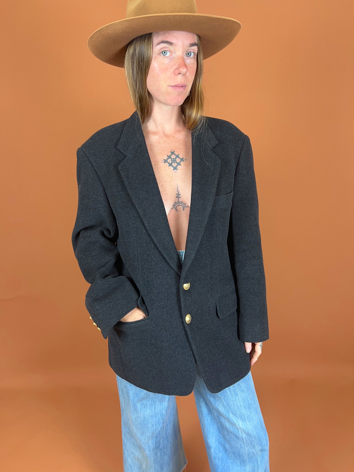 VINTAGE 80's Wool Blazer 12