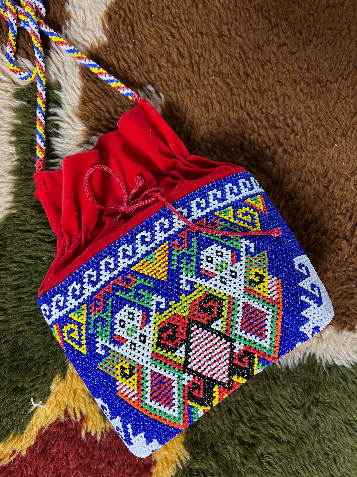 VINTAGE 80's/90's Moti Beaded & Velvet Bag