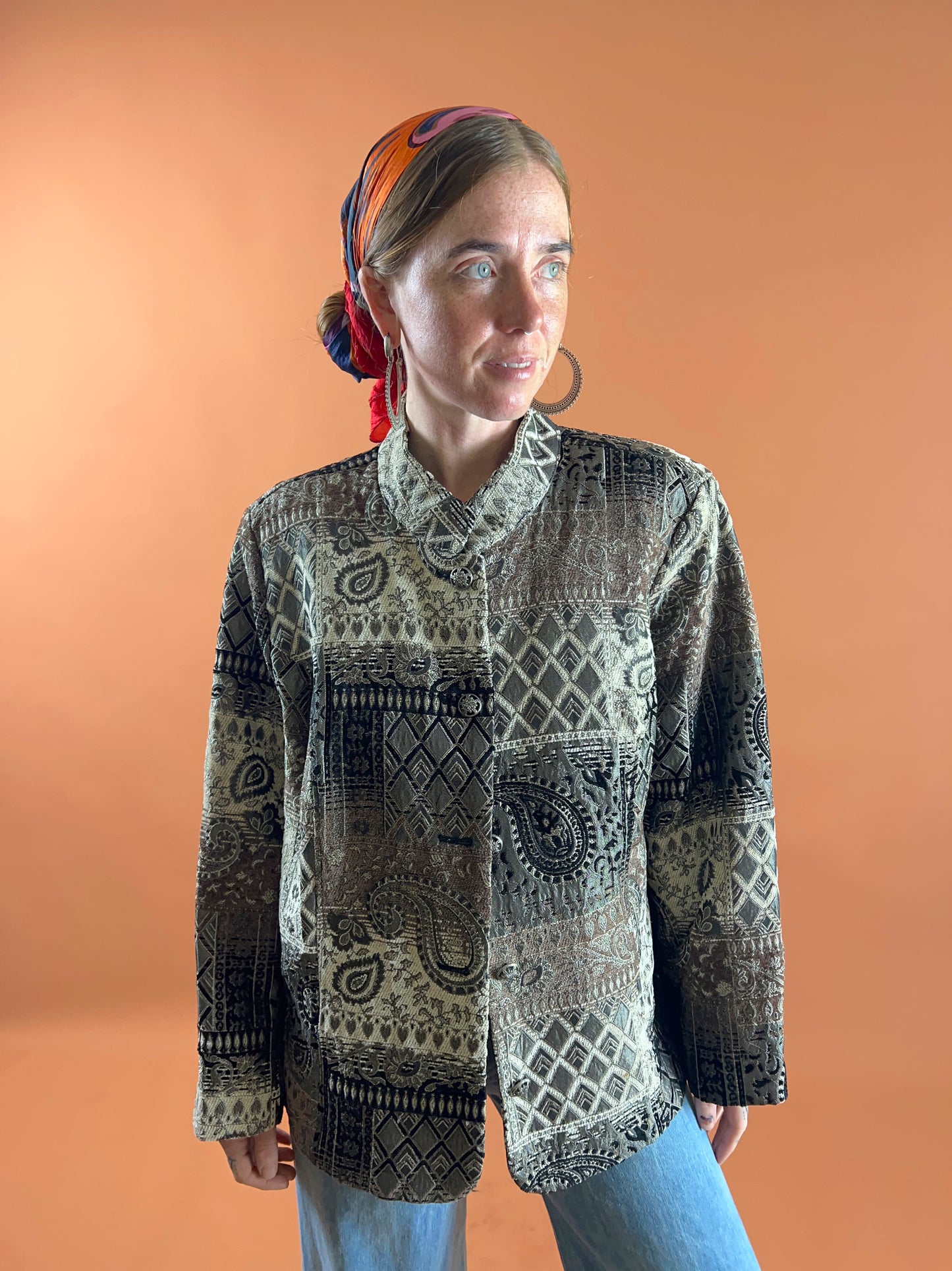 VINTAGE 80's Paisley Brocade Jacket 16