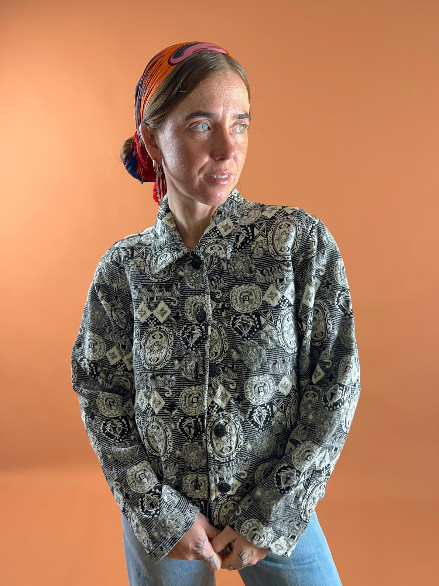 VINTAGE 80's Aztec Lightweight Jacket 8-10