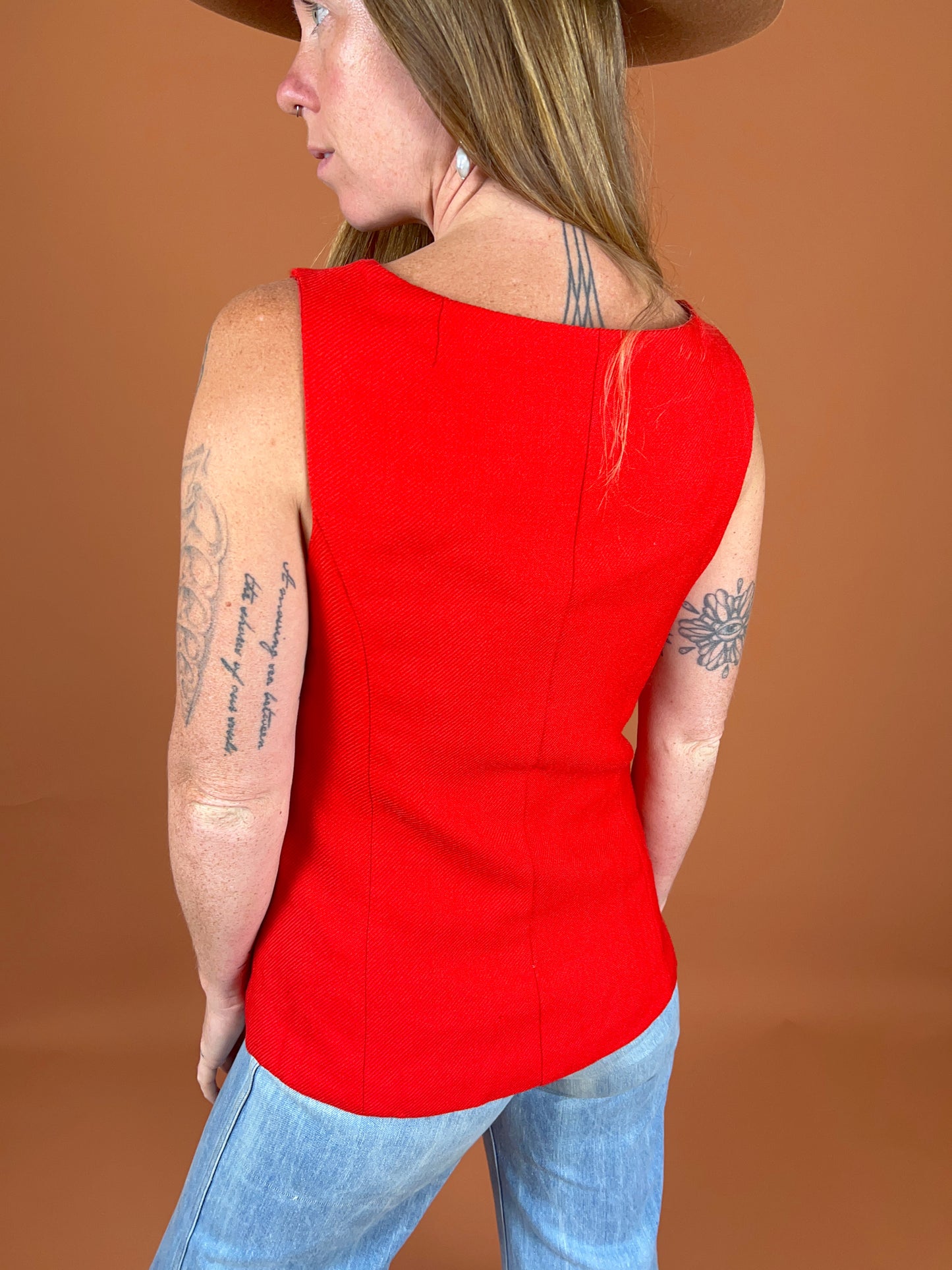 VINTAGE 70s Red Vest 8