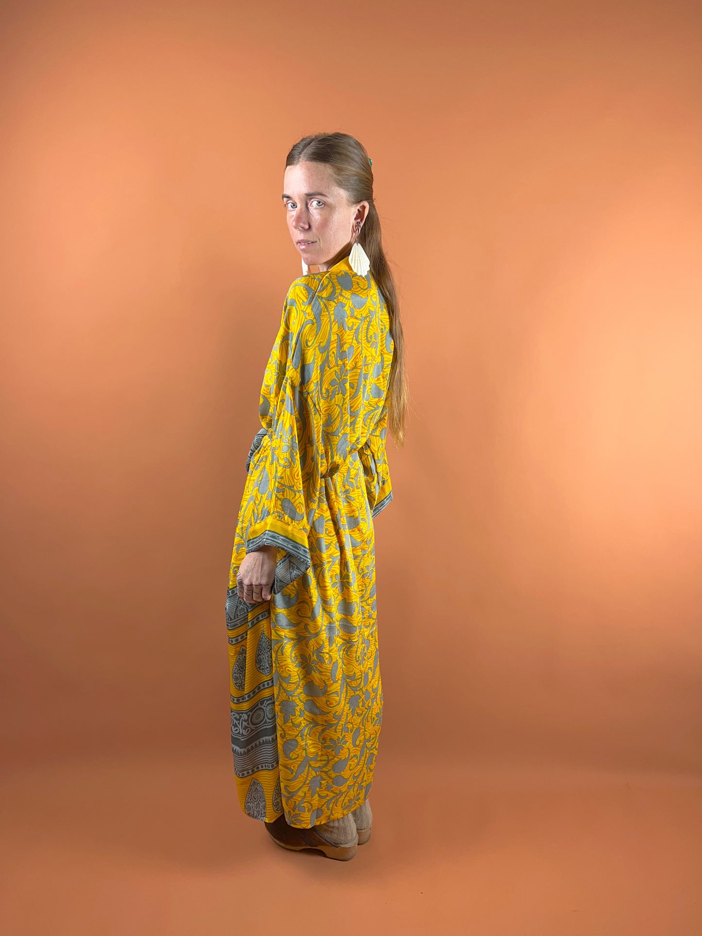 UPCYCLED Indian Silk Robe OS