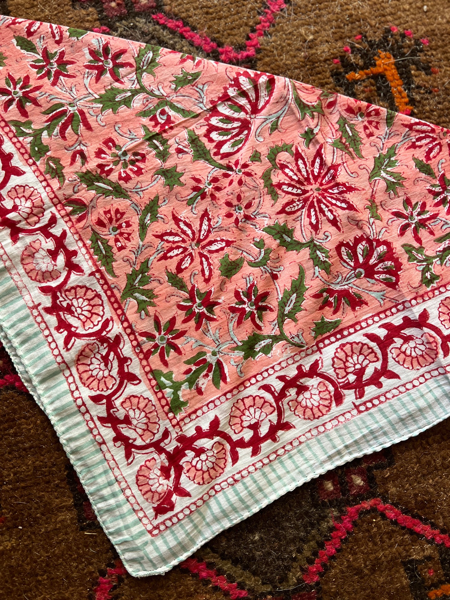 BOOTS ARE MY ROOTS Hand Dyed Pink Floral Bandana