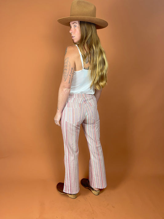 VTG Y2K High Waist Bootcut Stripe Jeans 12