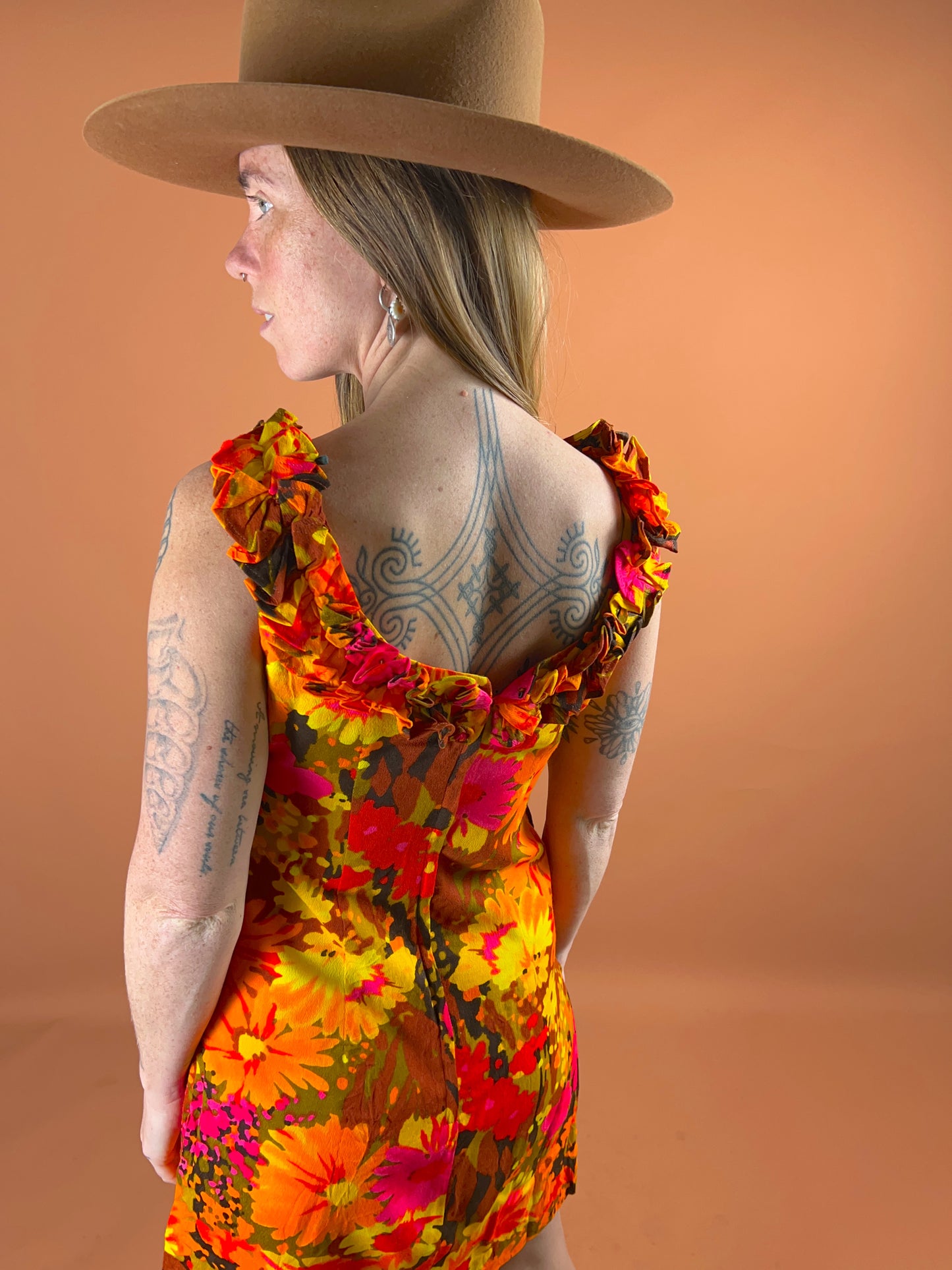 VINTAGE 60's Floral Mini Dress 10