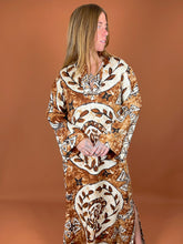 Load image into Gallery viewer, VTG 70&#39;s Printed Kaftan Maxi Dress 12-14