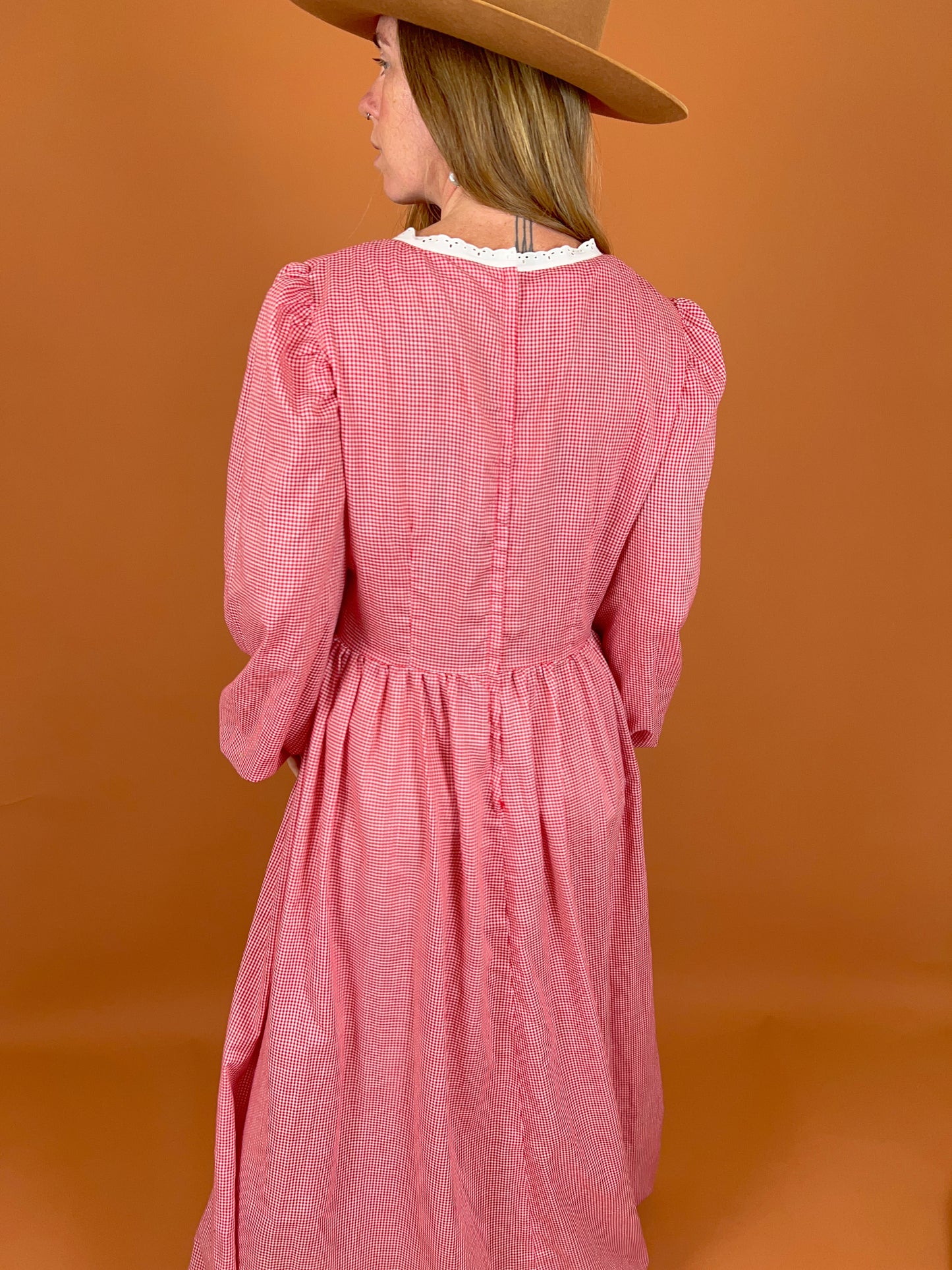 VINTAGE 60's Gingham Maxi Dress 12-14