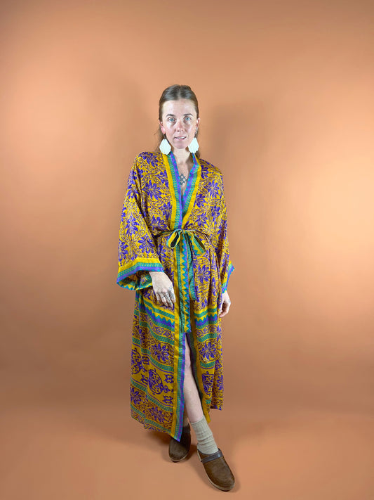 UPCYCLED Indian Silk Robe OS