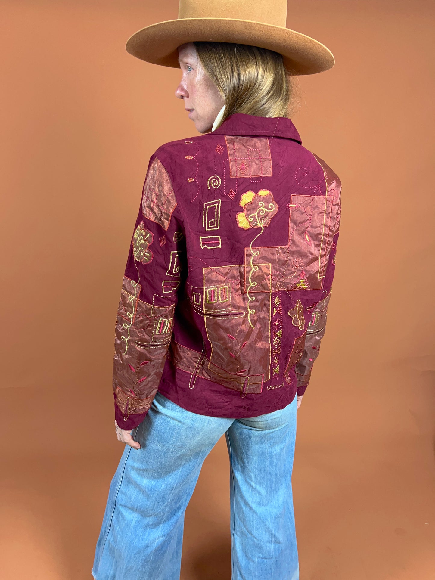 VINTAGE 80's Patchwork Jacket 8-10