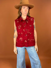 Load image into Gallery viewer, VTG 80&#39;s Embroidered Red Vest 14-16