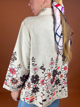 Load image into Gallery viewer, VTG 80&#39;s Silk Blend Floral Blazer Jacket 12-14