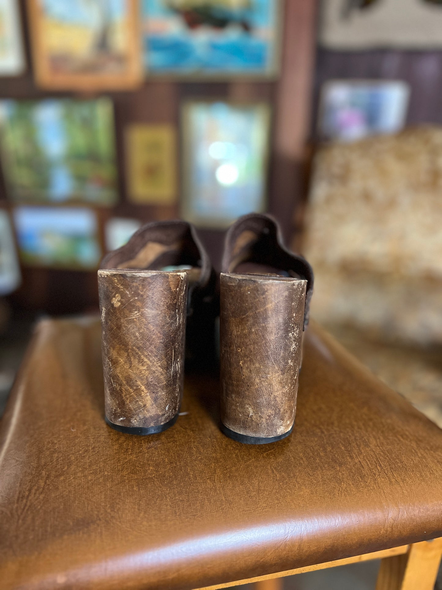 VINTAGE 70’s/80’s Leather Clogs 8/38.5