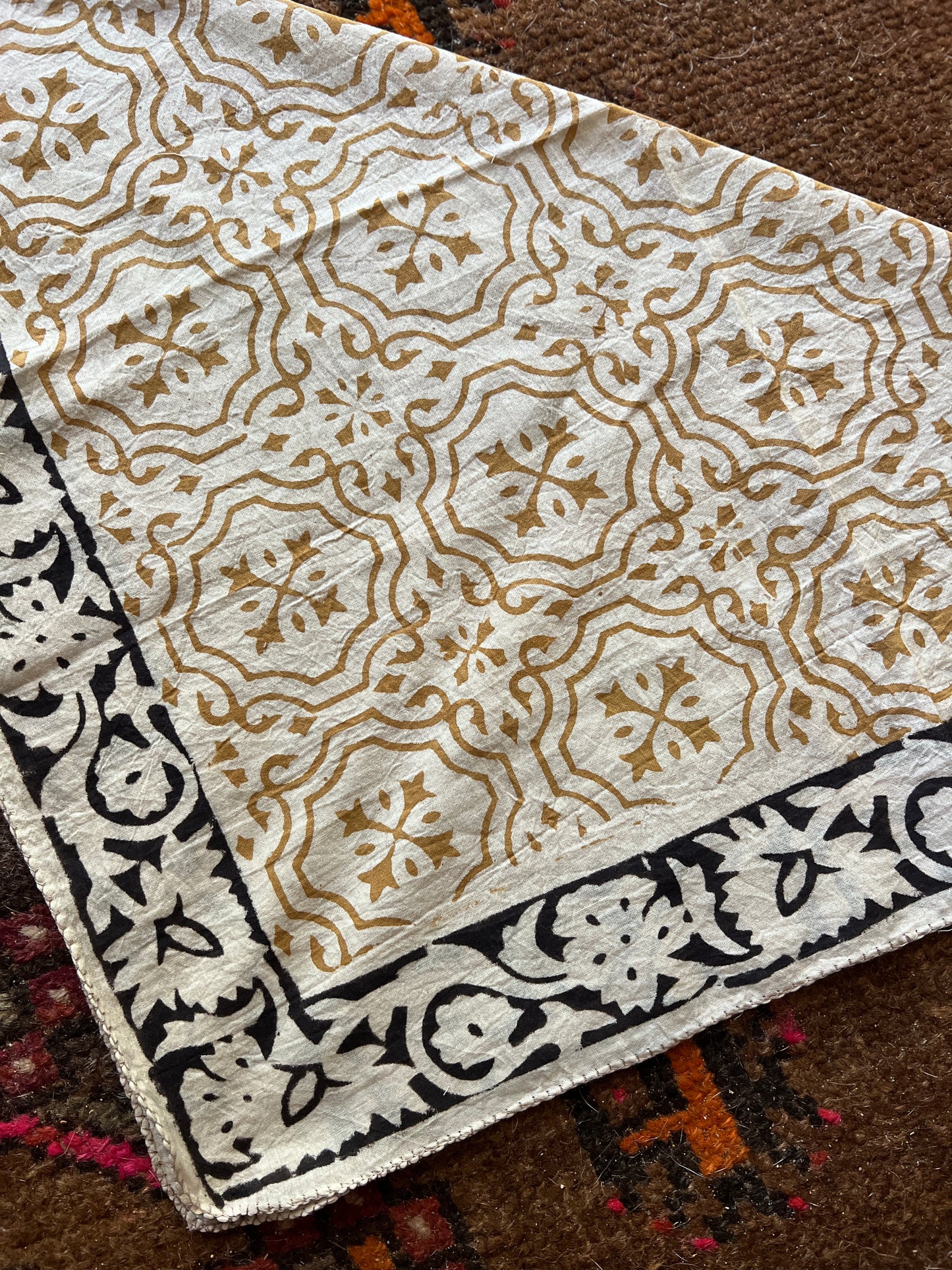 BOOTS ARE MY ROOTS Hand Dyed Mustard Pattern Bandana