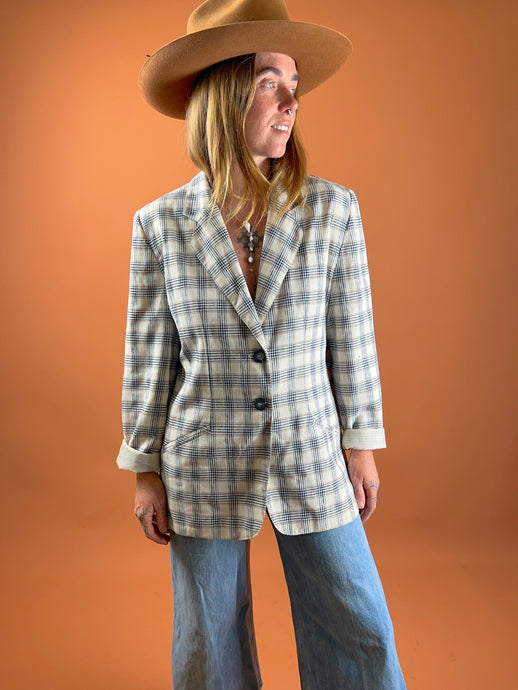 VTG 80's/90's Plaid Jacket 10-12