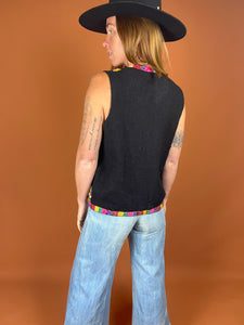 VTG 70's/80's Embroidered & Button Vest 10-12