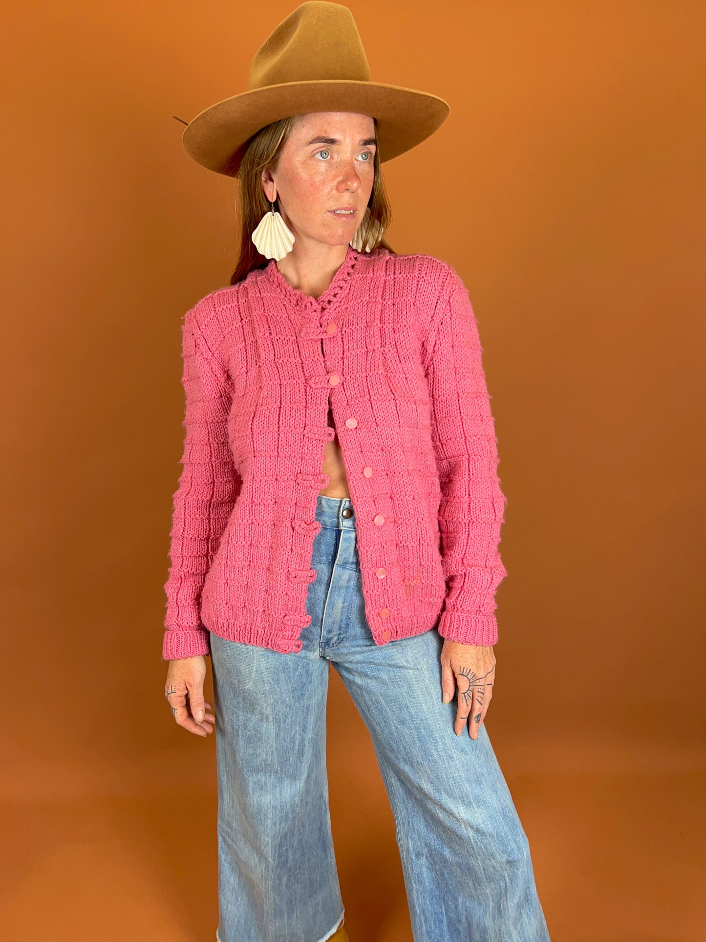 VINTAGE 70's Handmade Knit Cardigan 12