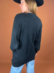 VTG 80's Knit, Beaded & Applique Cardigan 12