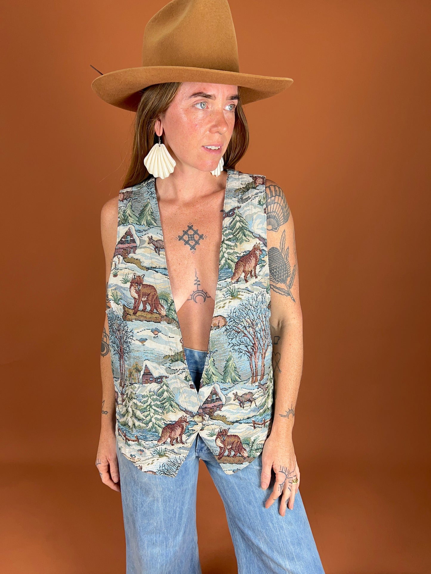 VINTAGE 70's Brocade Vest 16