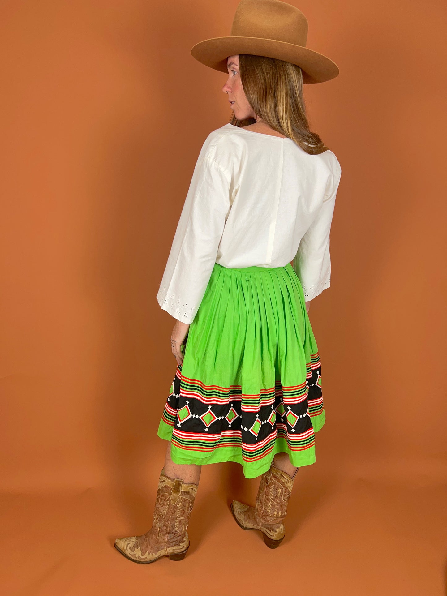 VINTAGE 50's Seminole Midi Skirt 4-6