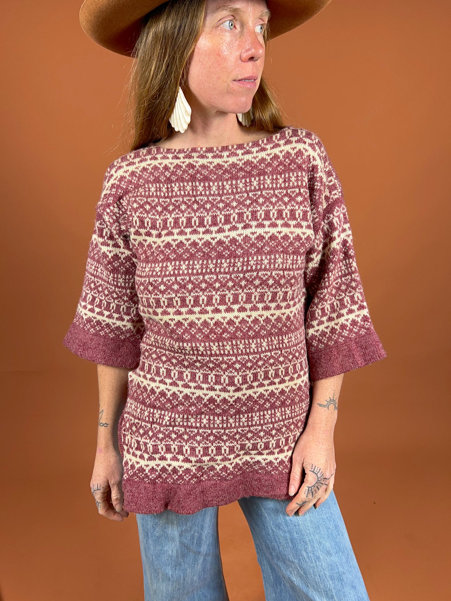 VINTAGE 60's Scottish Knit Wool Jumper 10-12