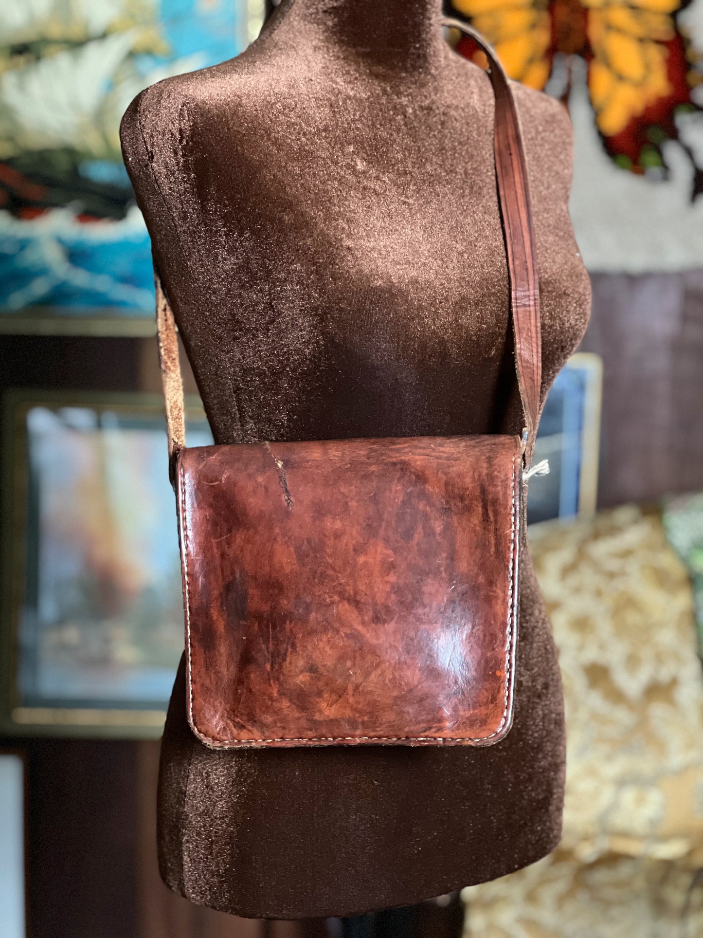 VTG 50’s/60’s Handmade Leather Shoulder Bag