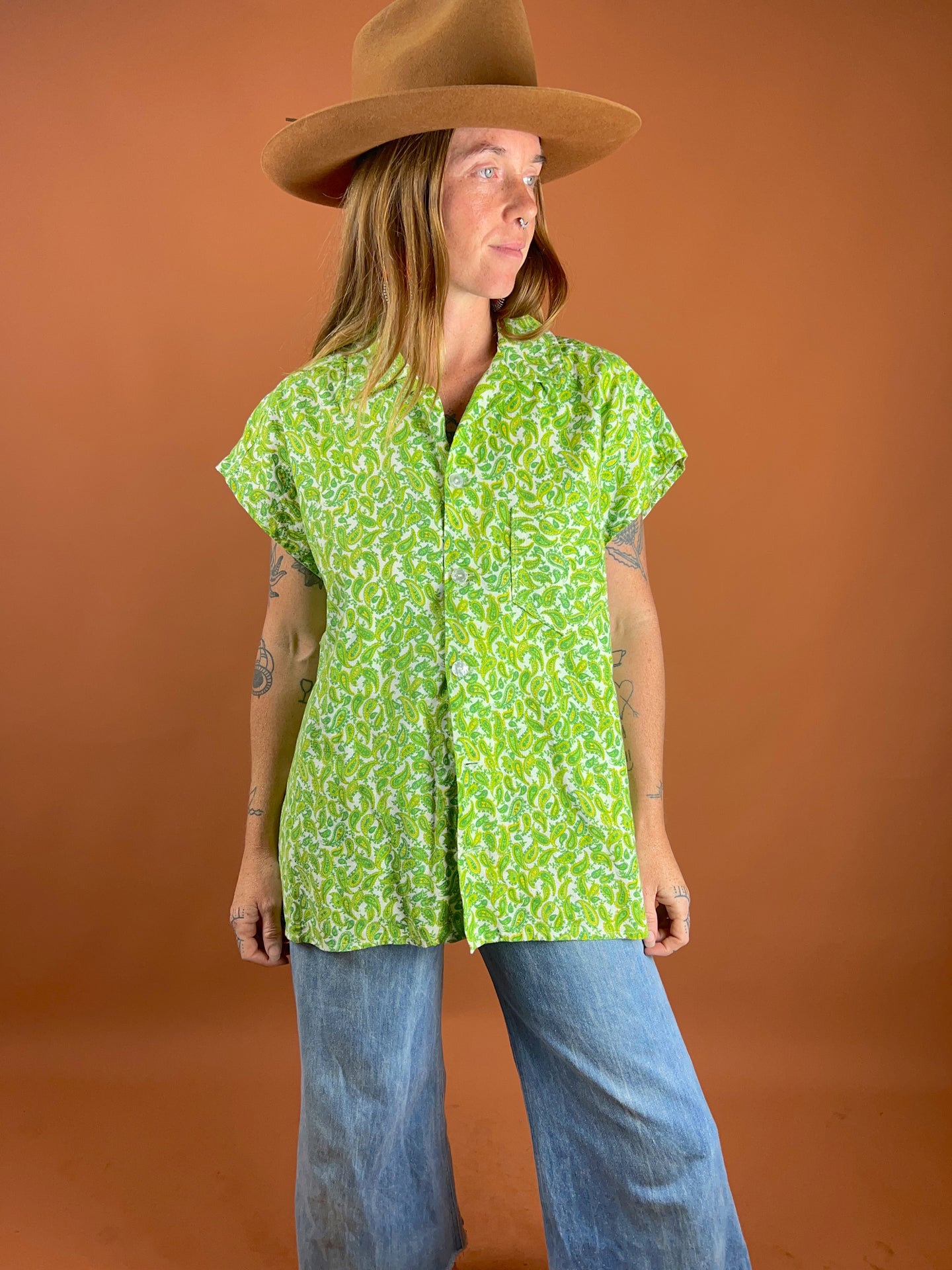 HANDMADE Paisley Shirt 14-16