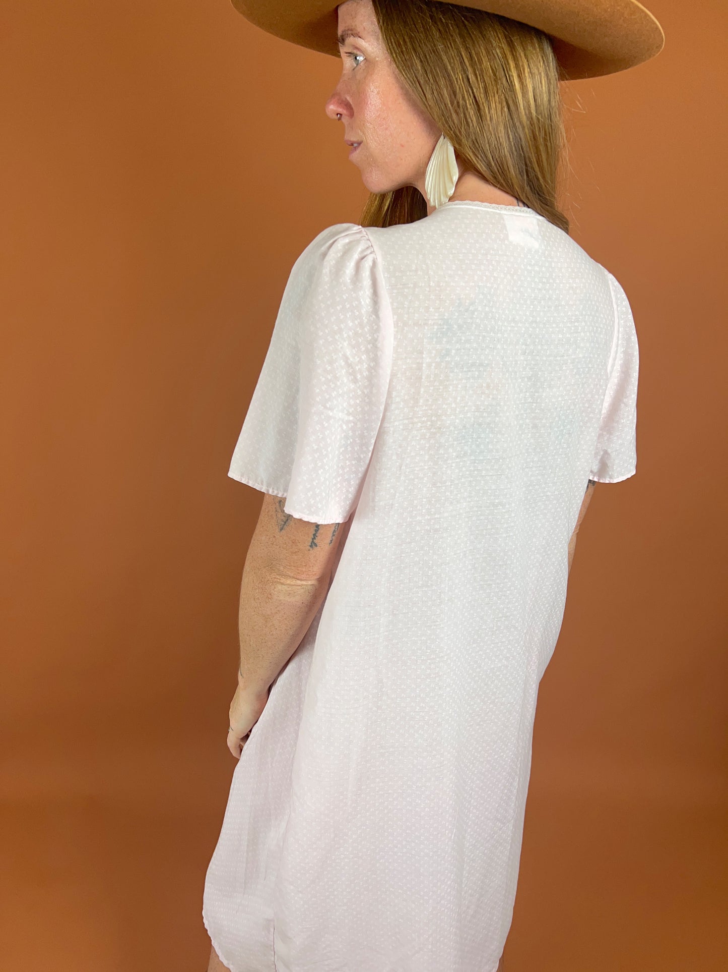 VINTAGE 70's Nightgown Midi Dress 12