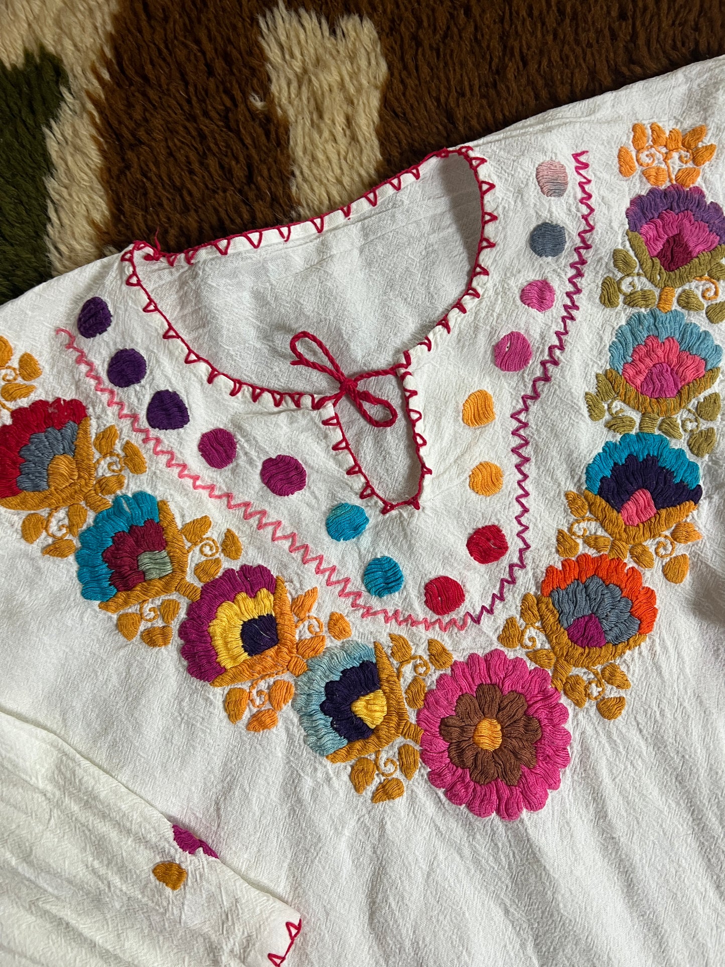 VINTAGE 60's/70's Mexican Cotton Blouse 12-14