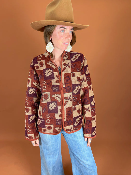 VINTAGE 80's Brocade Jacket 12-14