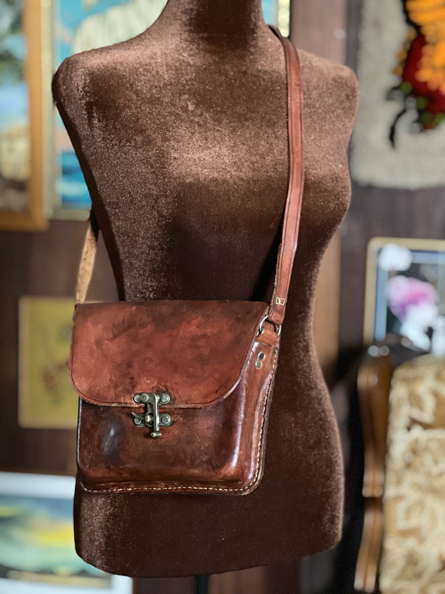 VTG 50’s/60’s Handmade Leather Shoulder Bag