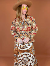Load image into Gallery viewer, VTG 70&#39;s/80&#39;s Floral Brocade Structured Jacket 10