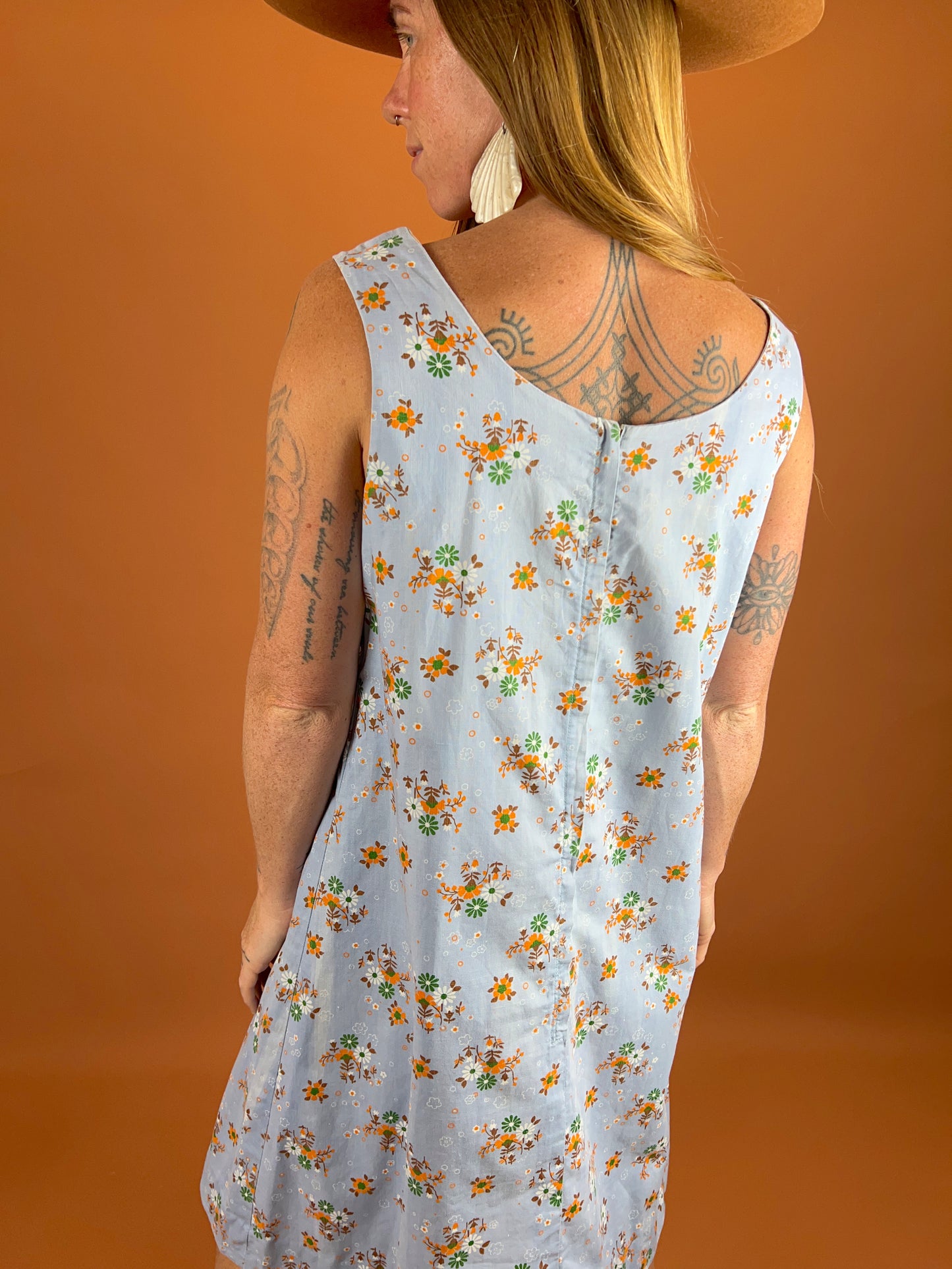 VINTAGE 70's Floral Midi Dress 14-16