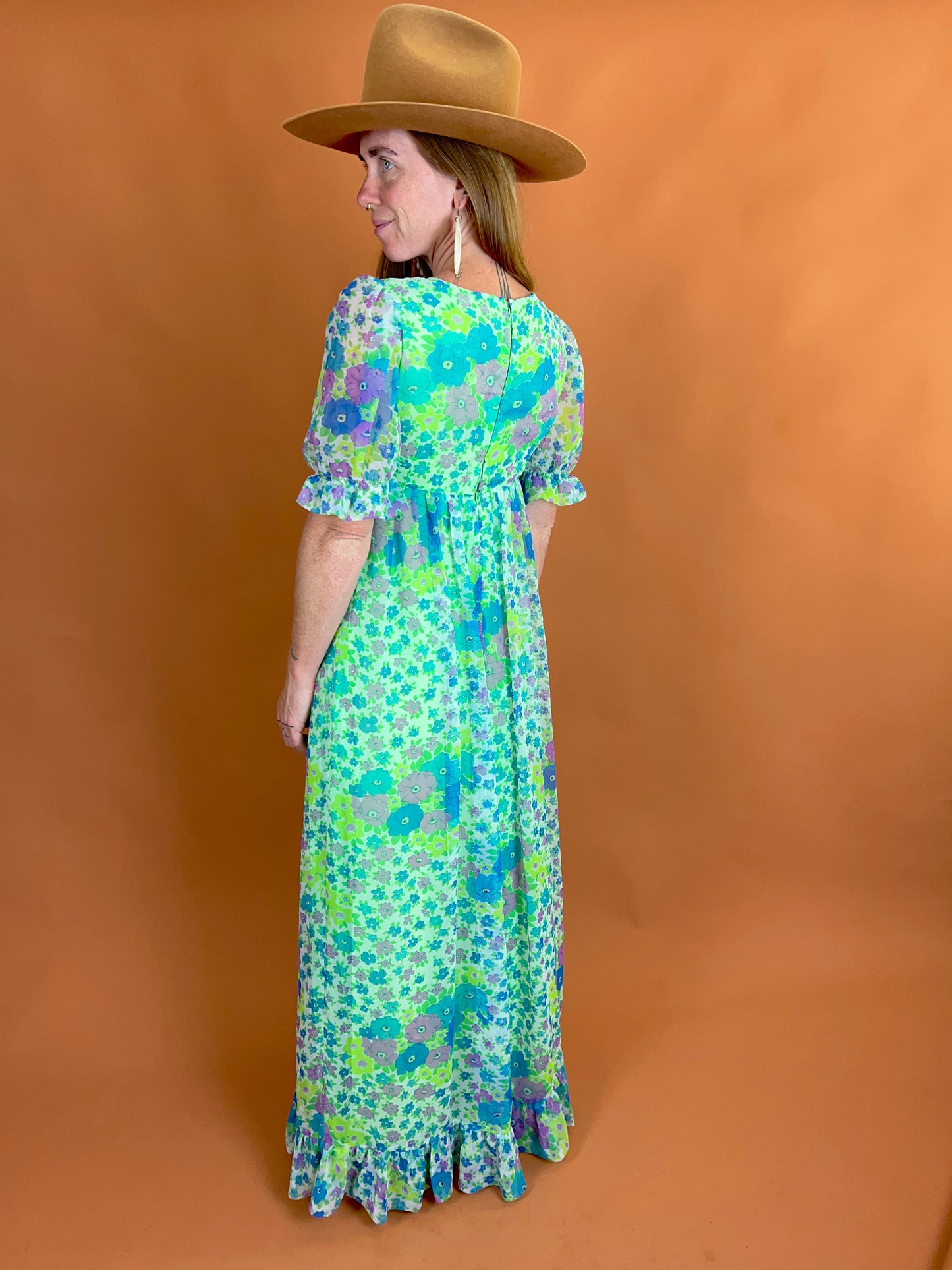 VINTAGE 60’s Floral Maxi Dress 8