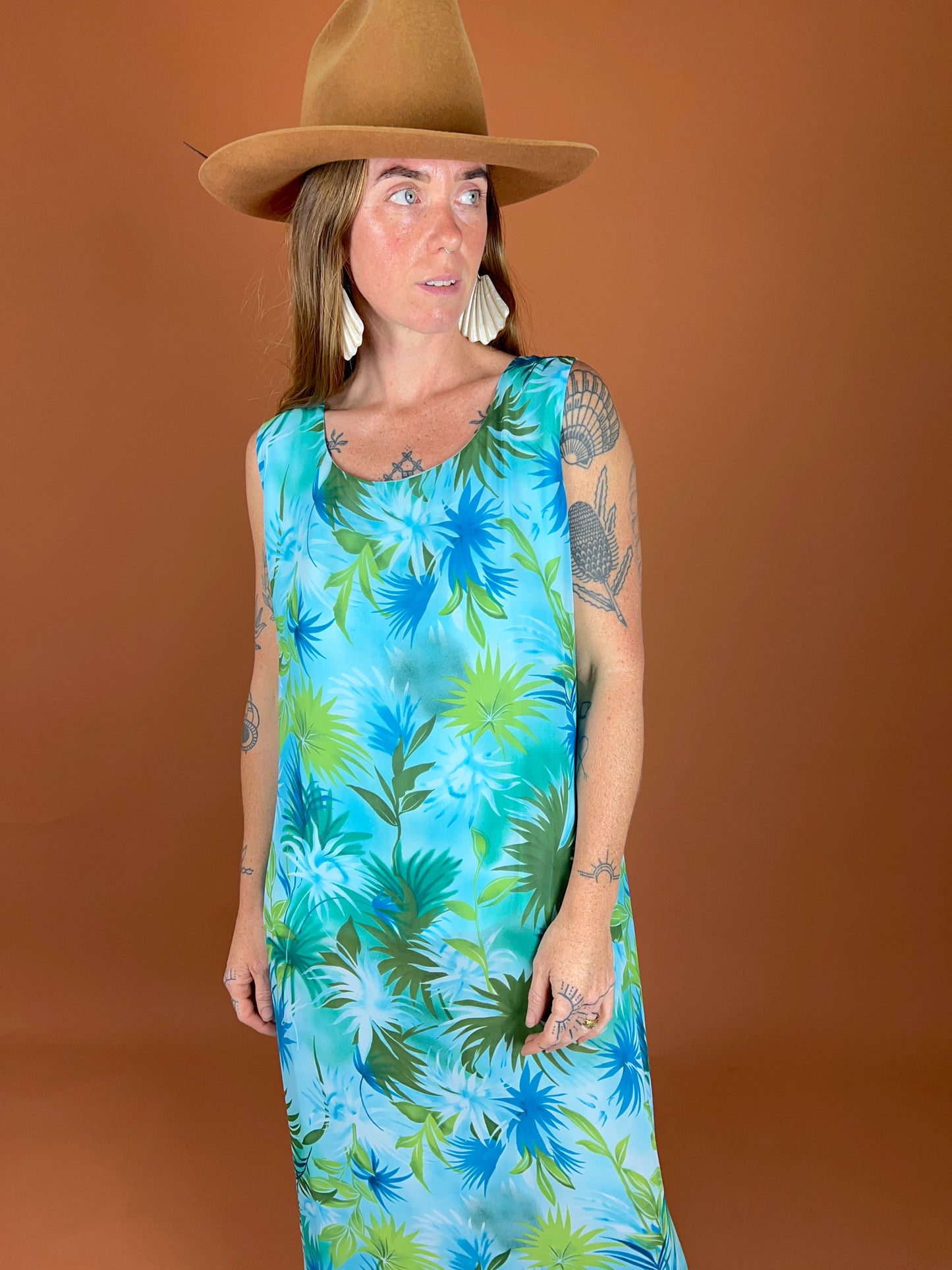 VINTAGE 90's Floral Maxi Dress 14-16