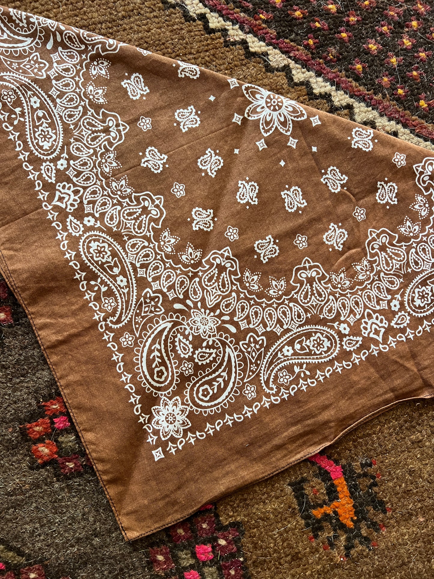 BOOTS ARE MY ROOTS Hand Dyed Dark Brown Bandana