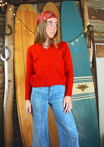 VTG 70's Wool Knit Jumper 6-8