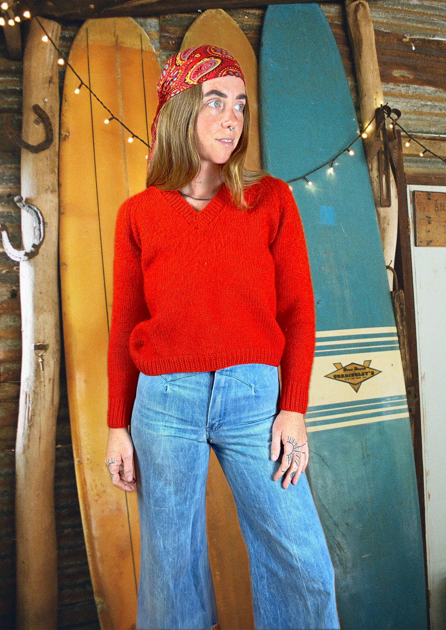 VTG 70's Wool Knit Jumper 6-8