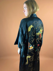 VTG 80's Dragon Embroidered Kimono OS