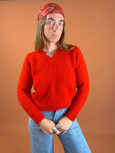 VTG 70's Wool Knit Jumper 6-8