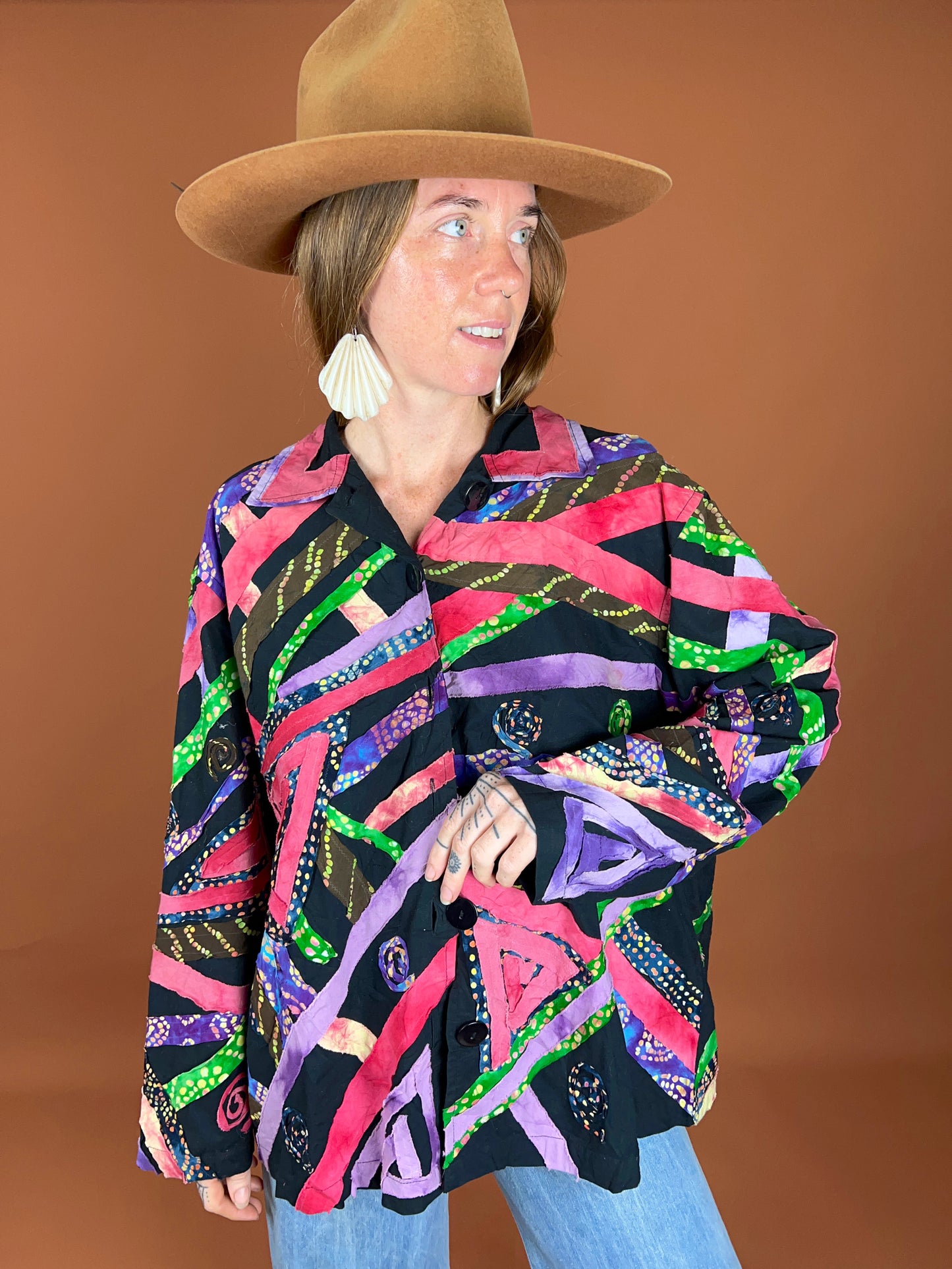 VINTAGE 90's Patchwork Jacket 16