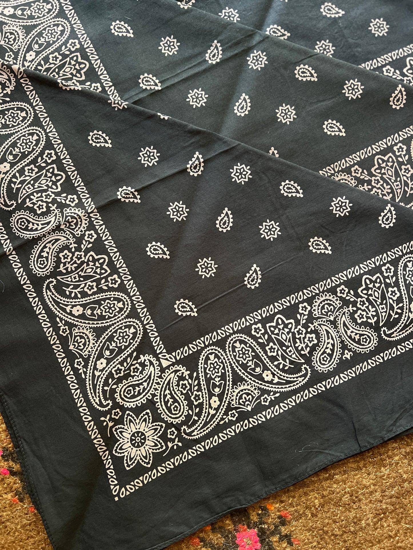 BOOTS ARE MY ROOTS Black Hand Dyed Bandanas
