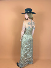 Load image into Gallery viewer, VTG 70&#39;s Golden Lace Maxi Dress 8