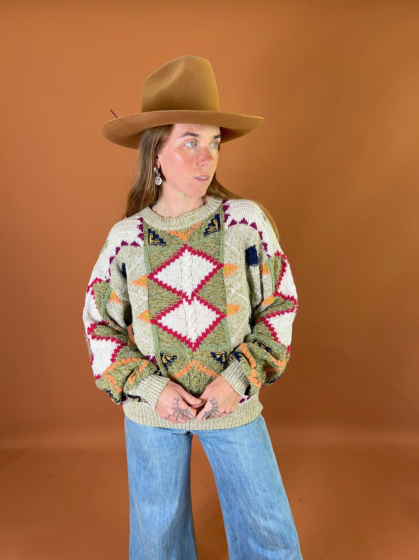 VINTAGE 70's/80's Cotton Knit Jumper 12-14