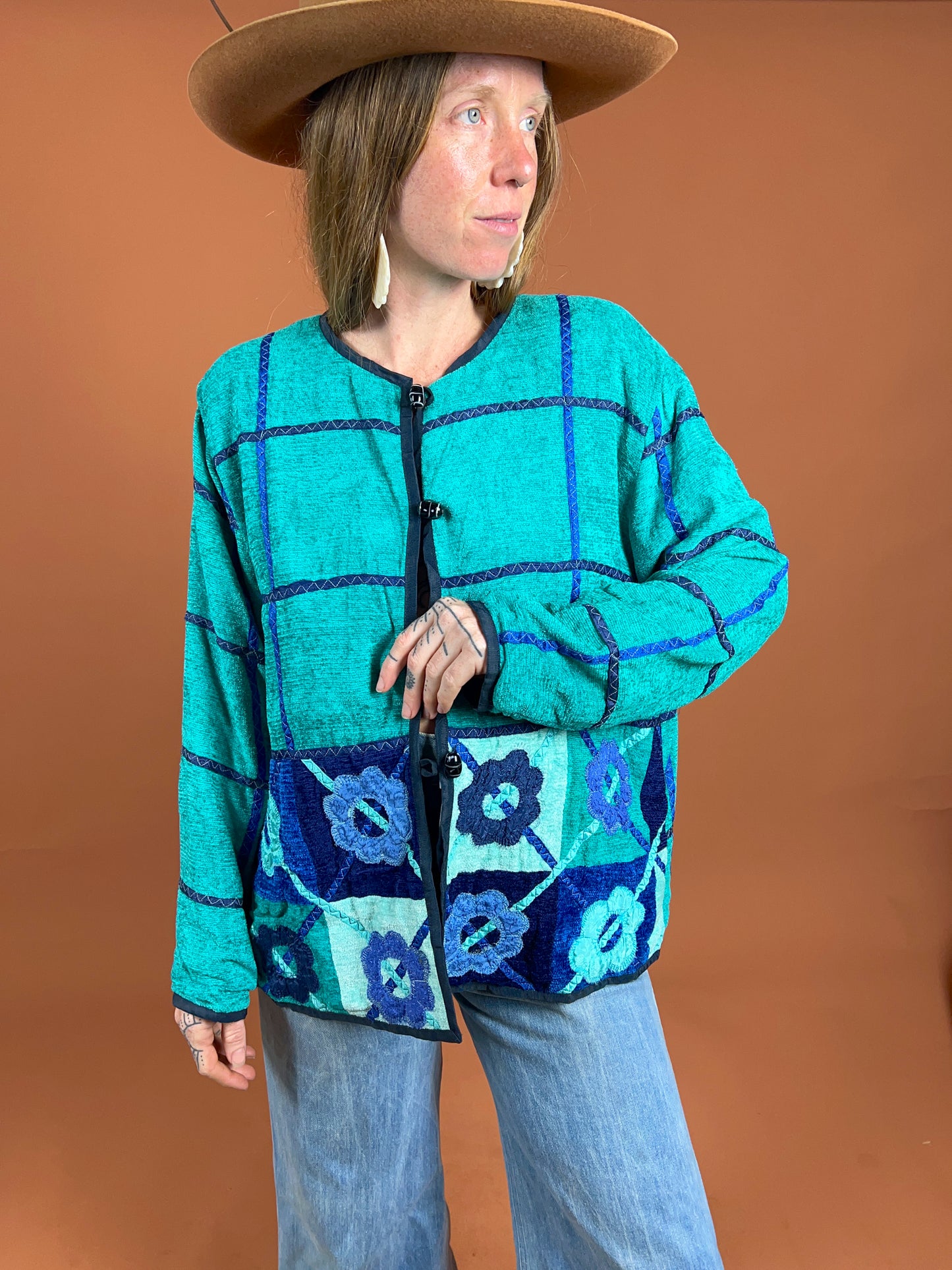 VINTAGE 80's Patchwork Jacket 16