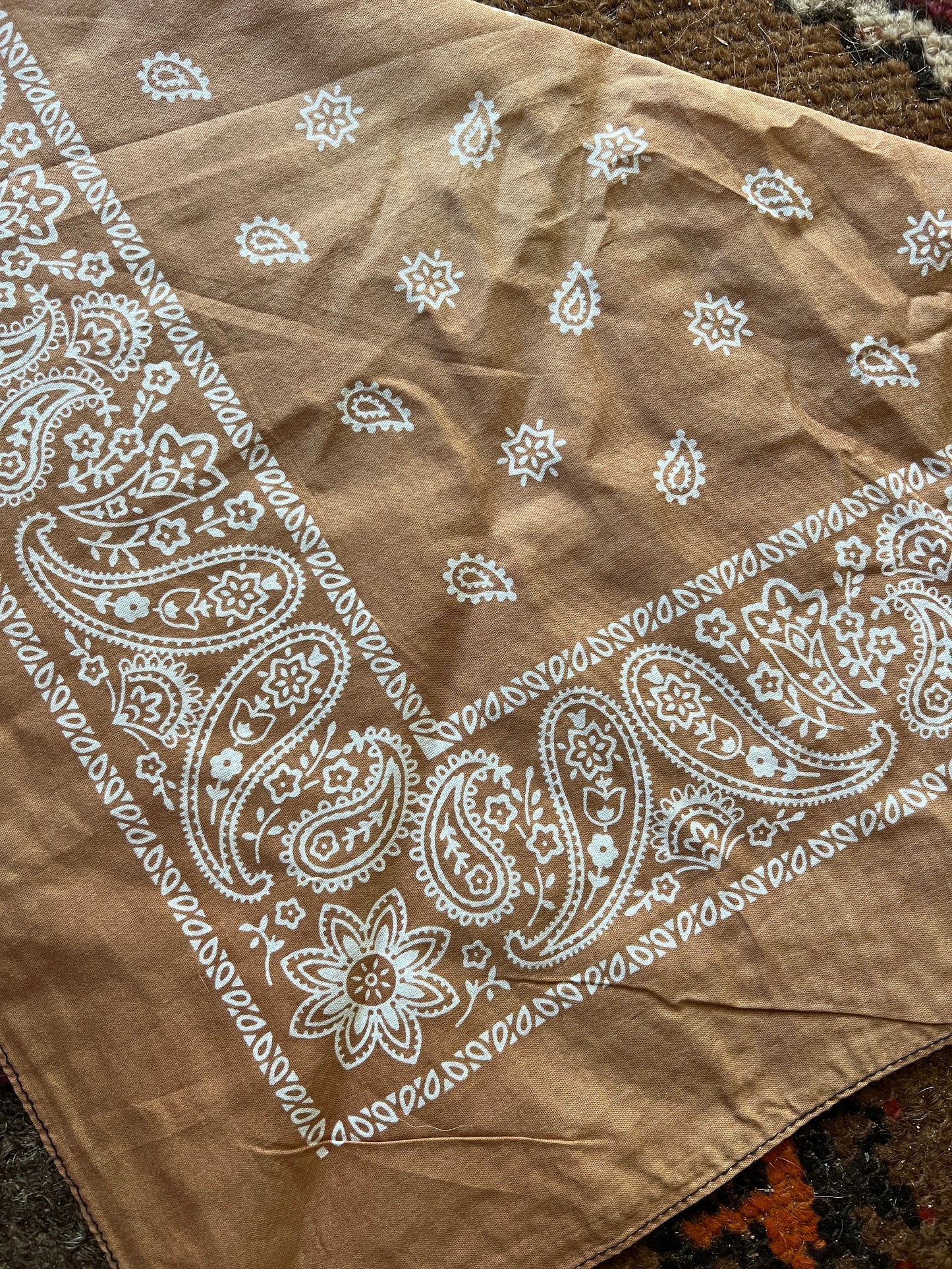 BOOTS ARE MY ROOTS Hand Dyed Light Brown Bandana