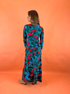 VTG 70's Floral Maxi Dress 8